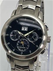 Rousseau Automatic Moonphase Calendar Men's Watch Exhibition Case Back ref. 745-